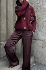 Suéter de punto de color liso