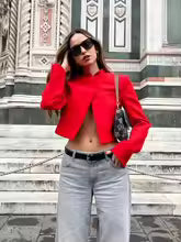 Abrigo tendencia chaqueta corta ajustada