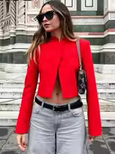 Abrigo tendencia chaqueta corta ajustada